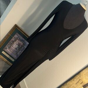 Fashion Nova Sleek Black Long Sleeve Dress